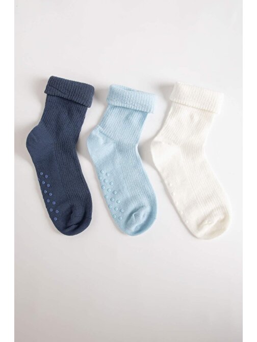 Erkek Bebek Dikişsiz 3lü Pamuklu Uzun Çorap C4284A5NS