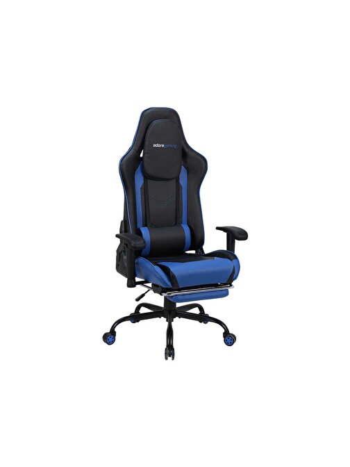 Adore Gaming Combo Profesyonel Oyuncu ve Çalışma Koltuğu-Siyah-Mavi 71x130-139,5x58 cm (GxYxD)