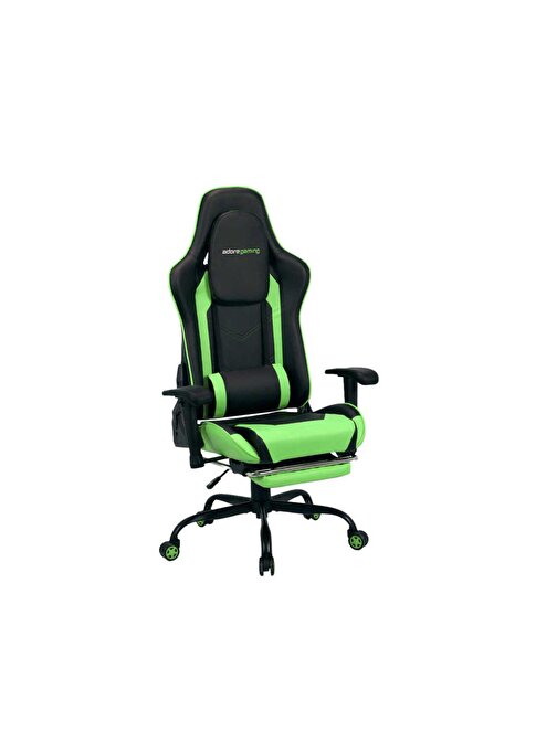 Adore Gaming Combo Profesyonel Oyuncu ve Çalışma Koltuğu-Siyah-Yeşil 71x130-139,5x58 cm (GxYxD)