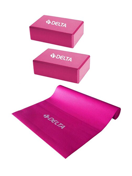 Delta Deluxe Pvc Dura-Strong Pilates Egzersiz Minderi Yoga Matı 2 Adet Yoga Blok Çiftli Yoga Bloğu