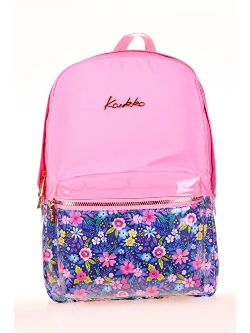 Kaukko Soft Floral Sırt Çantası Pink K1732