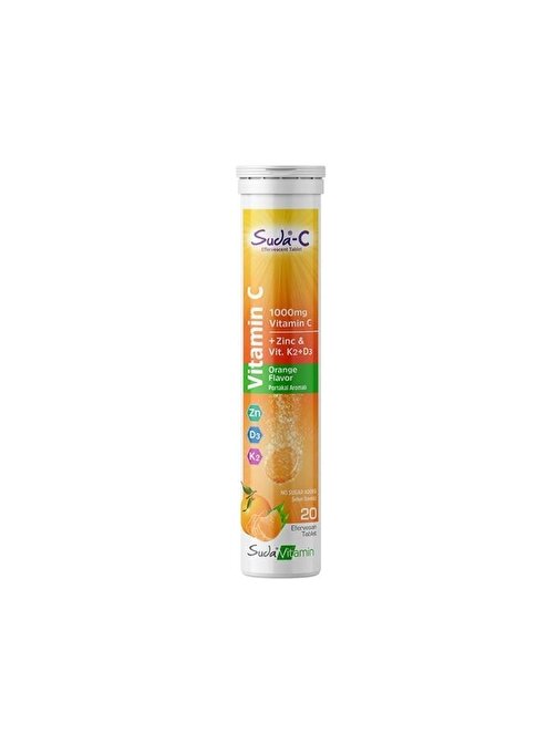 Suda Vitamin C Portakal 20 Efervesan Tablet