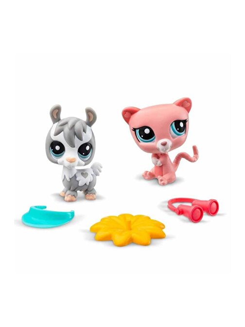 Hasbro Littlest Petshop Figür Minişler 2'li Paket Hayvanlar Lama-Pembe Panter 00509 (KOLİ İTEMİ S00005264)