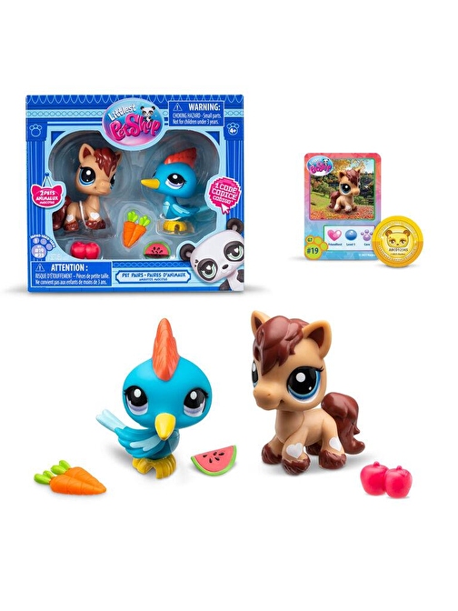 Hasbro Littlest Petshop Figür Minişler 2'li Paket Hayvanlar At-Mavi Kuş 00529 (KOLİ İTEMİ S00005264)