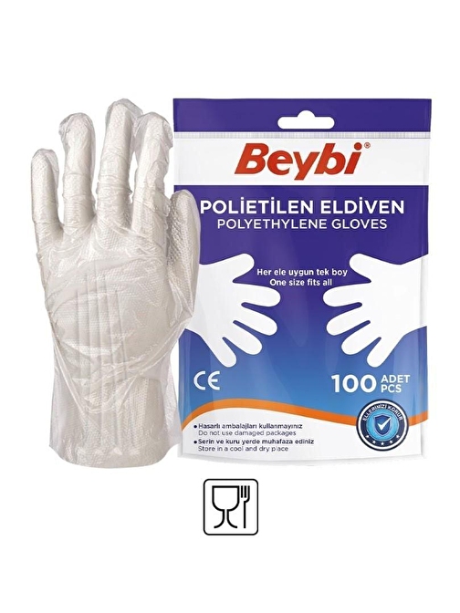 Beybi PET (Polietilen) Eldiven 100'lük Poşet