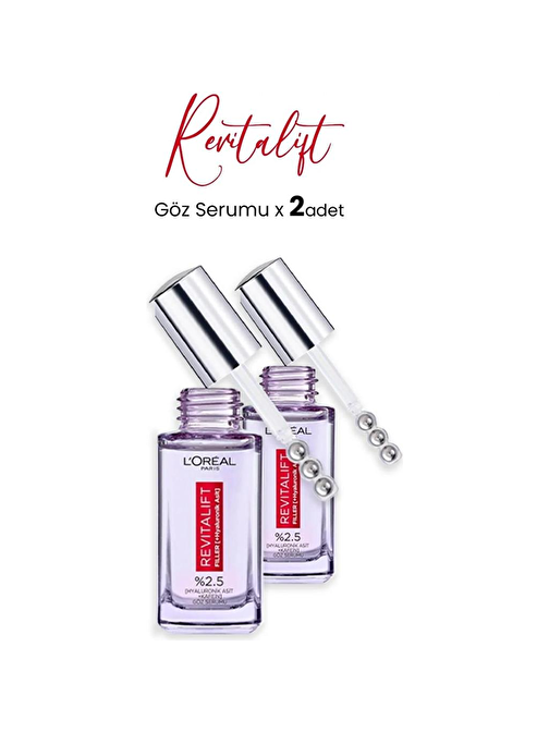 Loreal Paris Revitalift Filler Göz Serumu 20 ml x 2 Adet