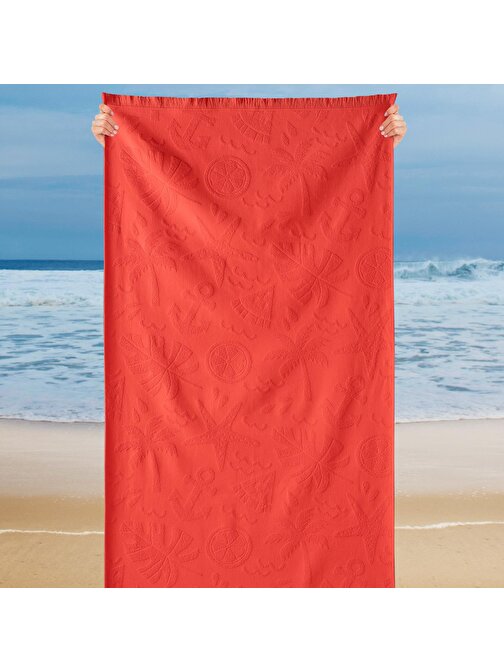 Schafer Home Stripe Plaj Havlu 75x150 Cm-Kırmızı