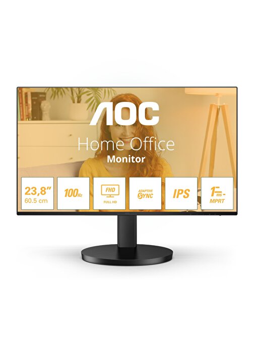 AOC 24B3HA2 23.8" 100Hz 1Ms VGA+HDMI FullHD Adaptive-Sync IPS Vesa Monitör