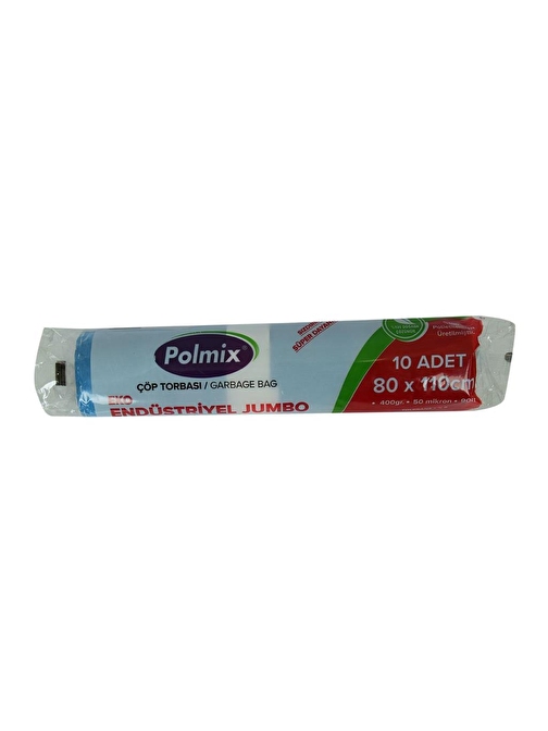 Polmix Eko Endüstriyel Jumbo Çöp Torbası 80x110Cm 400G Mavi 10lu