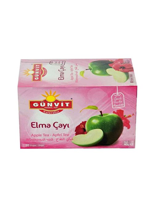 Günvit Elma Çayı Elmalı Çay 2Gr x 20 Adet Süzen Poşet Meyve Çayı