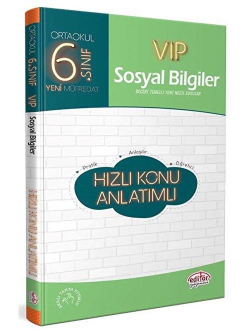 6. Sınıf Sosyal Bilgiler VIP Hızlı Konu Anlatımlı Editör Yayınları