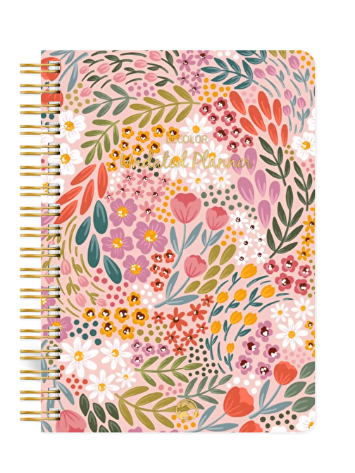 Süresiz Planlayıcı Spiralli Ajanda Defter Botanical 17x24 cm