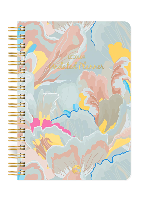 Süresiz Planlayıcı Spiralli Ajanda Defter Lotus 17x24 cm