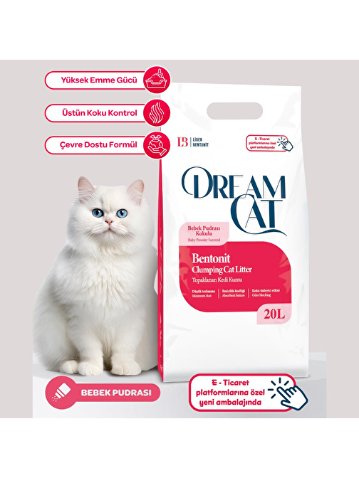 Dream Cat Bebek Pudrası Kokulu Kedi Kumu 20 L
