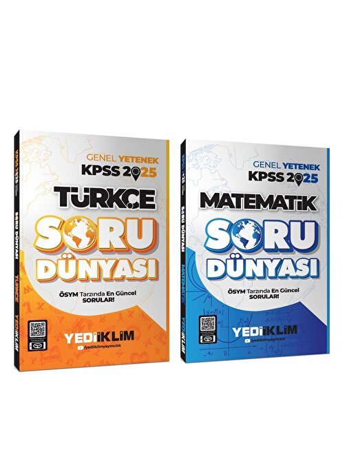 Yediiklim 2025 KPSS Türkçe ve Matematik Soru Dünyası Soru Bankası Seti 2 Kitap