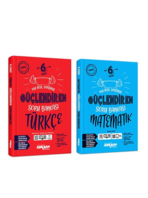 Ankara Yayıncılık 6.Sınıf Türkçe ve Matematik Güçlendiren Soru Bankası Seti 2 Kitap