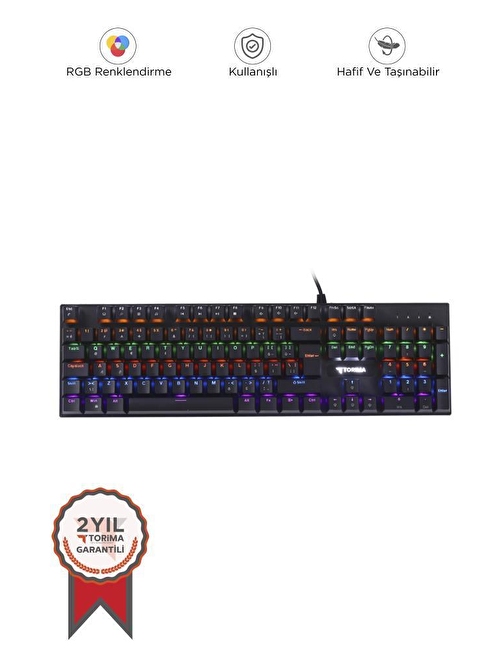 Torima TK-05 Kablolu Rgb Işıklı Gaming Klavye Siyah