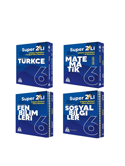 Örnek Akademi 6.Sınıf Süper İkili Türkçe Matematik Fen ve Sosyal Bilimler Seti 4 Kitap