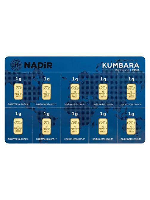 AgaKulche Nadir Kumbara 10 x 1 Gram (995) 24 Ayar Külçe Altın