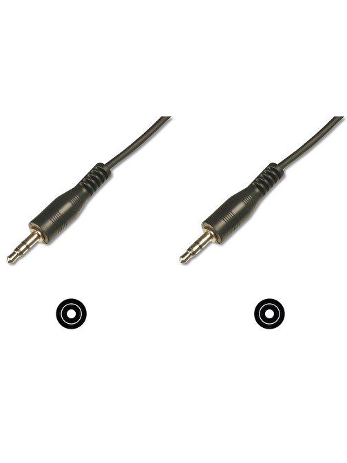 Stereo Ses Kablosu, 3.5 mm erkek - 3,5 mm erkek, 1.50 metre, CCS, 2x0.10/10 zırhlı, siyah renk 