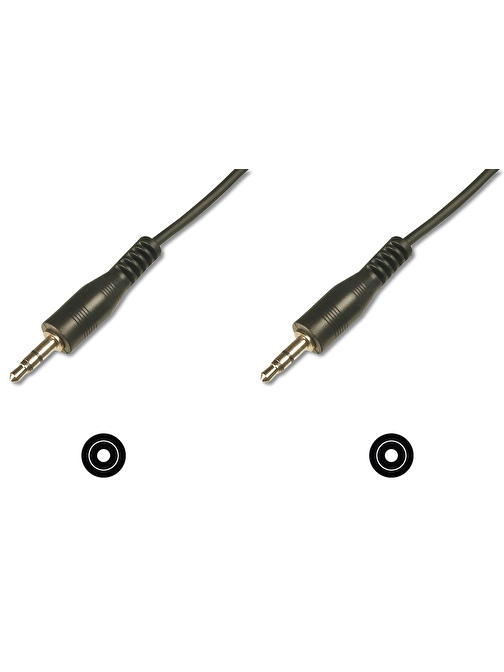 Stereo Ses Kablosu, 3.5 mm erkek - 3,5 mm erkek, 2.50 metre, CCS, 2x0.10/10 zırhlı, siyah renk 