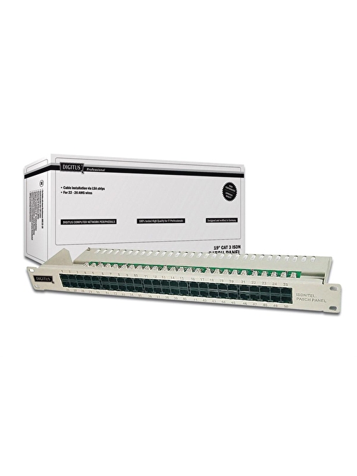 Digitus 19 Inch 50 port CAT-3 ISDN Patch Panel, Zırhsız 