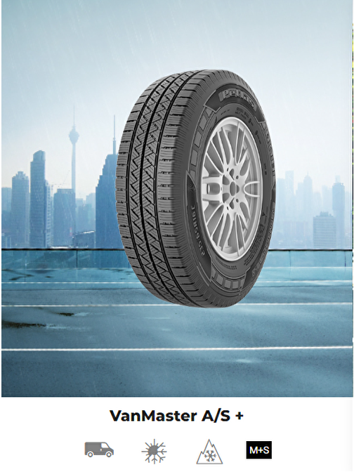 Petlas 205/75 R16 C TL 113/111R 10PR VANMASTER + A/S Ticari Dört Mevsim Lastiği (Üretim Tarihi:2024)