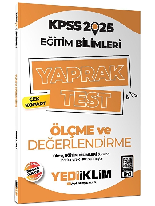 Yediiklim Yayınları 2025 KPSS Eğitim Bilimleri Ölçme ve Değerlendirme Çek Kopart Yaprak Test