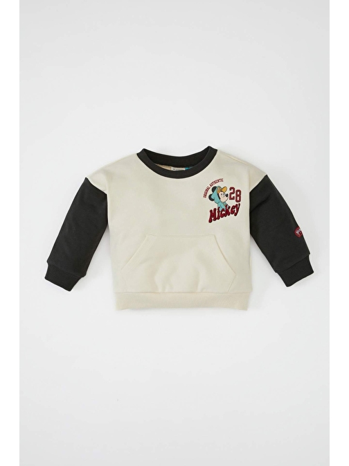 Erkek Bebek Disney Mickey & Minnie Regular Fit Bisiklet Yaka Sweatshirt D1887A524AU