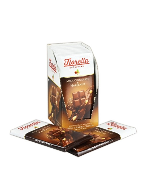 Fiorella Fındıklı Tablet Çikolata 80 Gr. 10 lu (1 Kutu)