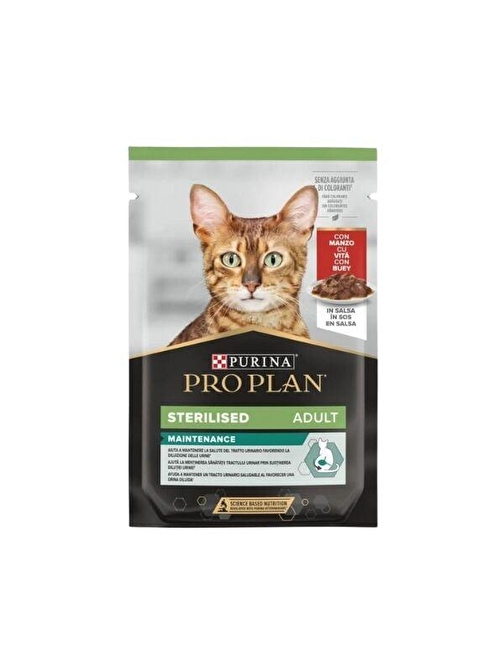 Pro Plan Sığır Etli Pouch Kısırlaştırılmış Konserve Kedi Maması 85 Gr 1 Adet