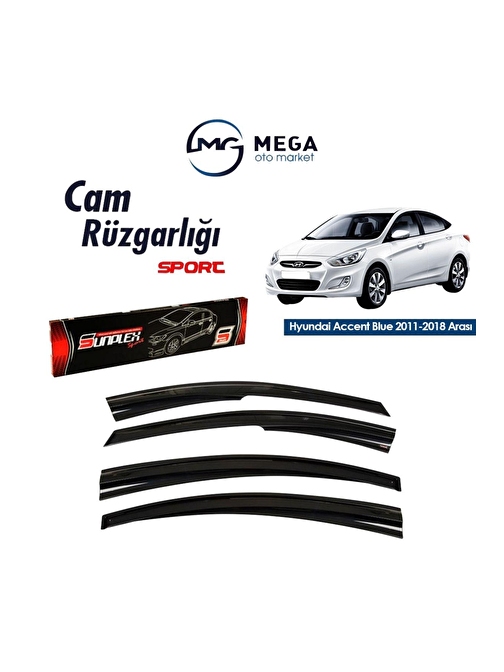 Hyundai Accent Blue 2011-2018 Arası Mugen Tip Cam Rüzgarlık Sunplex