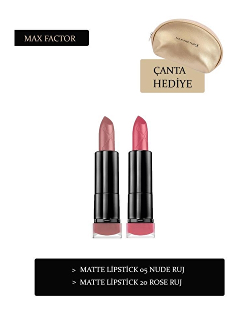 Max Factor Matte Çanta Hediyeli 2-Li Ruj Seti 