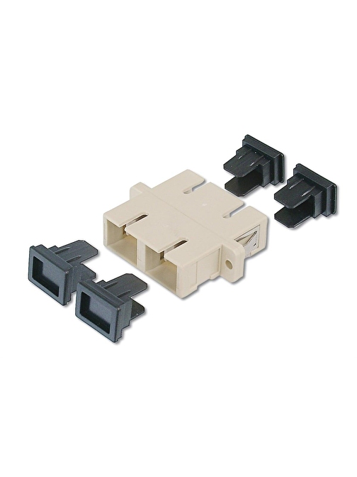 Digitus SC-SC Coupler, Gri, Plastik, Duplex, Multimode, Fosfor Bronz Ferrule, Sabitleyicili