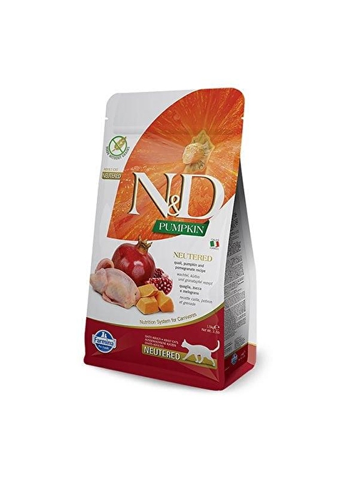 N&D Pumpkin Balkabaklı Bıldırcın ve Narlı Kısırlaştırılmış Kedi Maması 5 Kg