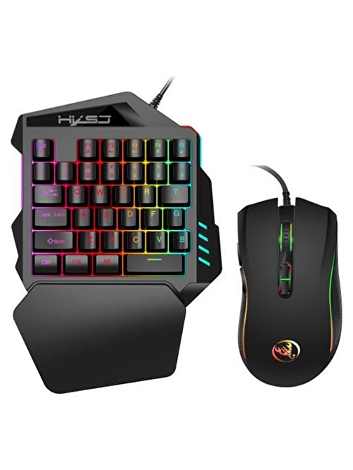 Hxsj V100+ A869 Gaming 7200 Dpı 7 Rgb Işıklı Oyuncu Klavye+Oyuncu Mouse