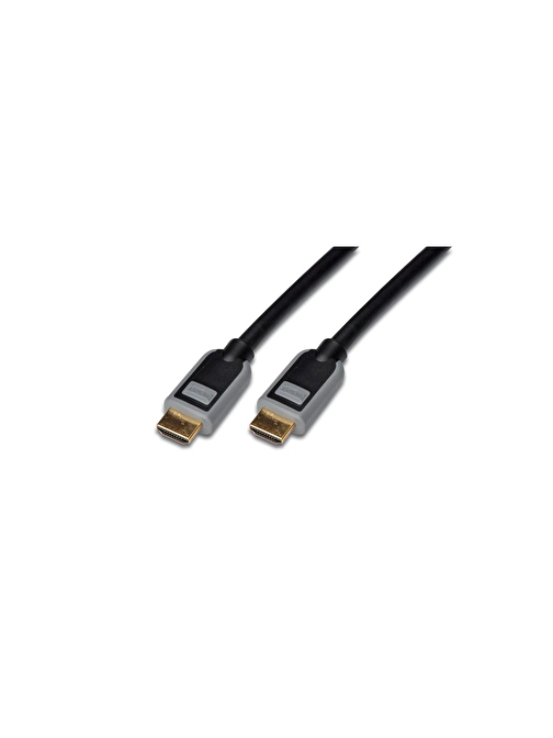 Digitus HDMI High Speed Ethernet Bağlantı Kablosu (HDMI 1.3), 1080p, Tip A Erkek - Tip A Erkek, 5 metre, CU, AWG30, 2x zırhlı, UL, altın kaplama, siyah/gri renk
