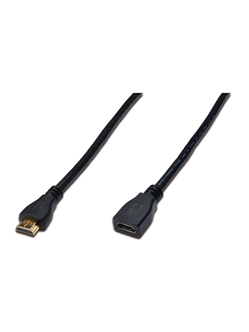 HDMI High Speed wih Ethernet Uzatma Kablosu (HDMI 1.4), 2160p, Ultra HD 4K, HDMI tip A Erkek - HDMI tip A Dişi, 2 metre,  AWG30 , 3x zırhlı, UL, altın kaplama, siyah renk
