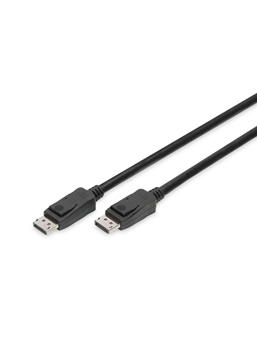 Digitus DisplayPort (DP) Bağlantı Kablosu, DP Erkek  DP Erkek, 5 metre, kilit mekanizmalı, Ultra HD 8K, DP 1.3/1.4, siyah renk