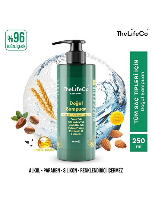 TheLifeCo HairFood Değerli Yağlar Serisi Doğal Şampuan 250 ml