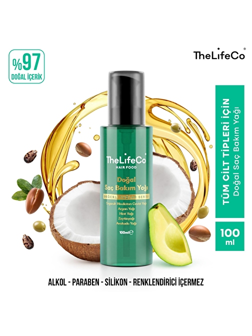 TheLifeCo HairFood Değerli Yağlar Serisi Doğal Saç Bakım Yağı 100 mL