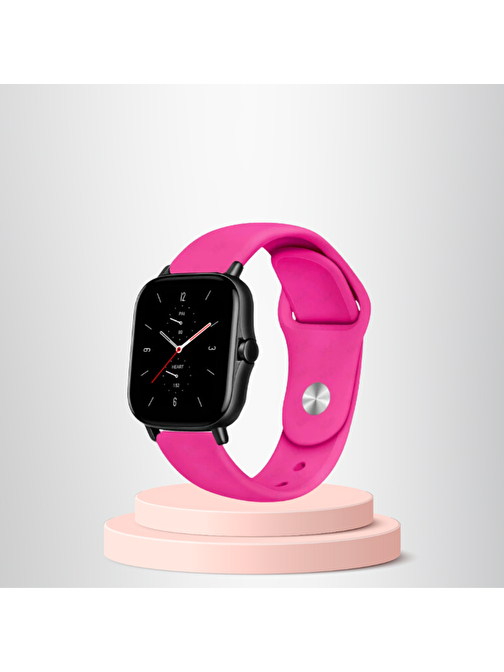 Apple Watch 38 40 41mm/S  A Kalite Kordon Kayış Bileklik Klasik Kaliteli Silikon Kordon PEMBE