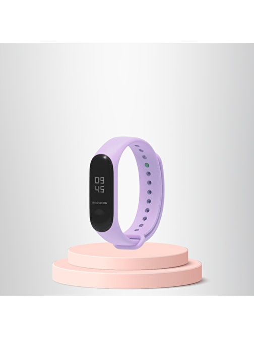 Mi Band 3-4 Uyumlu  Silikon Kordon M3-M4 Uyumlu LİLA