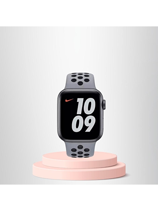 Apple Watch 42 44 45 49 Mm/L  Kordon Kayış Bileklik Delikli GRİ-SİYAH