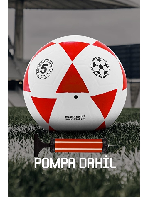 Meka Dayanıklı Kauçuk Futbol Topu Pompalı Set Tek Parça Üretim Soft Karışık Renk 380 Gram 5 Numara