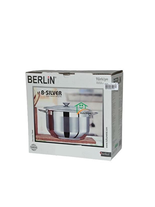 Tutku Berlin Silver 24x14 cm Derin Çelik Tencere