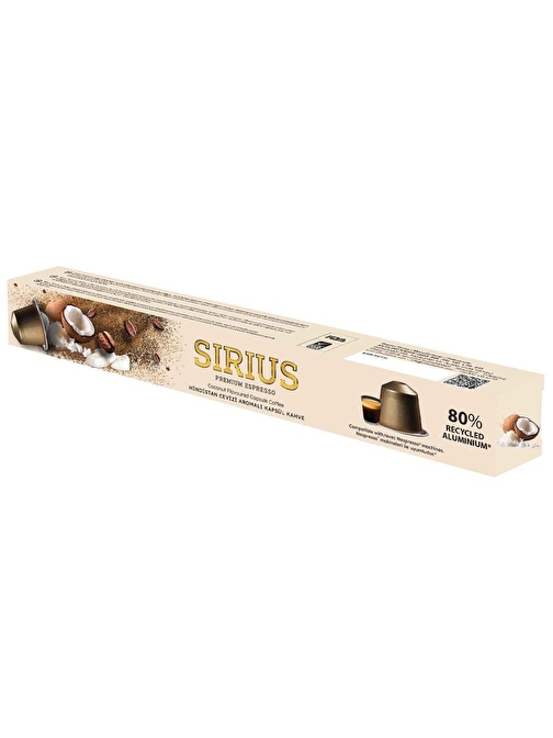 Sirius Premium Hindistan Cevizi Aromalı Kapsül Kahve (Nespresso Uyumlu) - 10 Adet