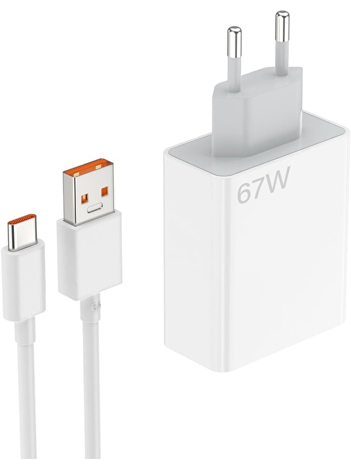 Coverzone USB C Kablolu Hızlı Duvar Şarj Cihazı USB Çıkışlı Tablet ve Telefon Şarj Aleti Fast Charge Wall Charger USB Şarj Başlığı TRW420-67W