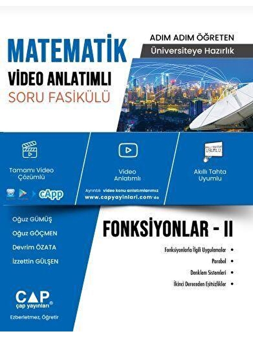 Matematik Fonksiyonlar 2 Video Anlatımlı Soru Fasikülü Çap Yayınları