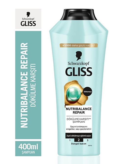 Gliss Nutribalance Repair Saç Dökülmesine Karşı Şampuan 400 ML